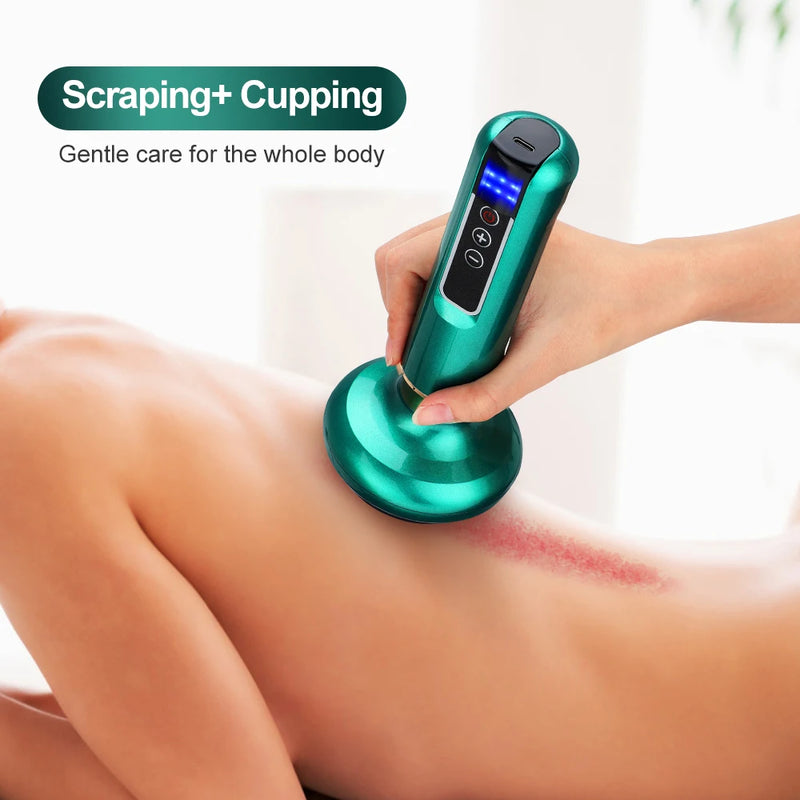 6/12 Gear Electric Cupping Massager Vacuum Suction Cup GuaSha Anti Cellulite Beauty Health Scraping Heat Body Slimming Massage