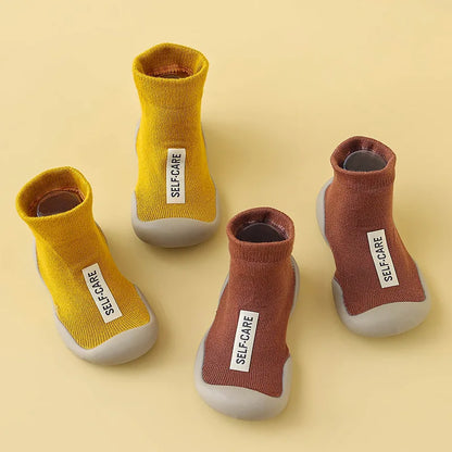 Children First Walkers Floor Rubber Shoes Anti Slip Soft Soles Early Education Shoes Baby Floor Socks Elastic Socks 0-3years