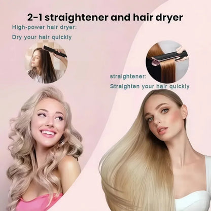 2 in 1 hair straightener professional hair loss and hair dryer heating hair flat iron negative ion iron long styling tool