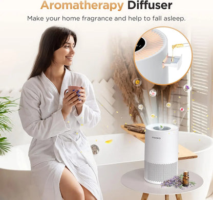 Purifiers for Home Large Rooms up to 1200ft², H13 True HEPA Purifier for Bedroom Pets with Fragrance Sponge, Timer