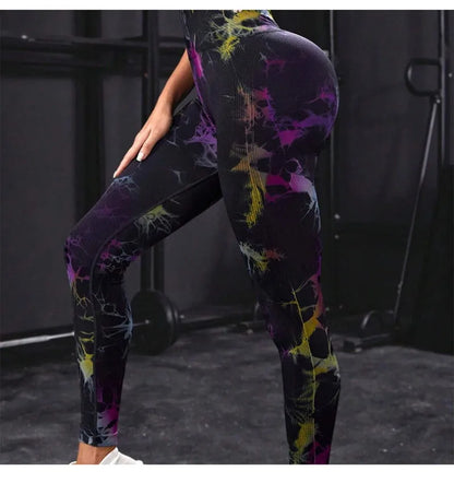 26 Colors Tie-dye High Elastic Yoga Leggings 2025 Women High Waist Fitness Outfits for Women Sports Gym Athletic Jogging Workout