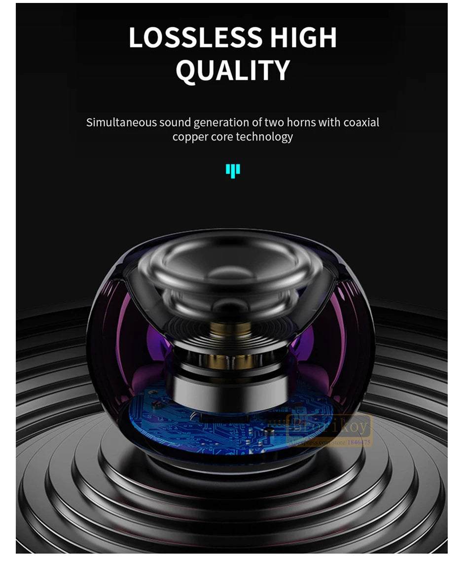 Metal Mini Wireless Bluetooth Speaker Hifi Portable Music Subwoofer Super Bass Stereo Column Mobile Phone Computer Music Player