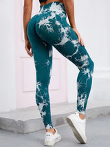 Hip Lifting Seamless Fitness Gym Leggings Tie-Dye Yoga Pants Women's Exercise Tights Tummy Control High Waist Workout Pants