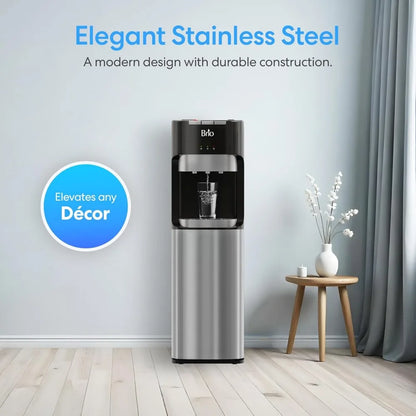 Bottom Loading Water Cooler Dispenser for 5 Gallon Bottles - 3 Temperatures with Hot, Room & Cold Spouts, Child Safety Lock