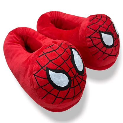 Cotton Slippers Spider Man Cartoon Couple Bag And Warm Shoes Men'S And Women'S All Inclusive Plush Shoes For Home Use Keep Warm