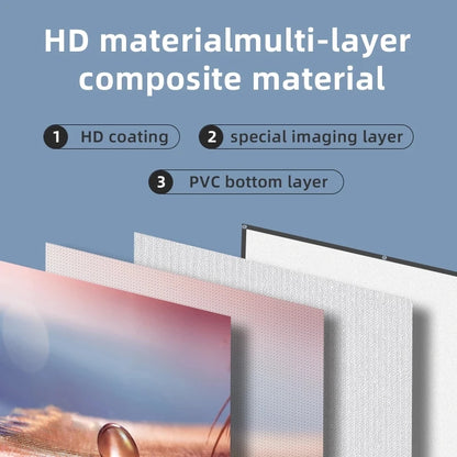 Projector Screen 16:9 High Brightness Reflective Foldable White Grid Anti Light Curtain 100 120 133 150 Inch HD for Home Outdoor