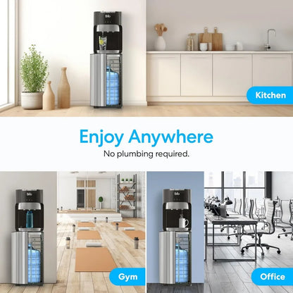 Bottom Loading Water Cooler Dispenser for 5 Gallon Bottles - 3 Temperatures with Hot, Room & Cold Spouts, Child Safety Lock