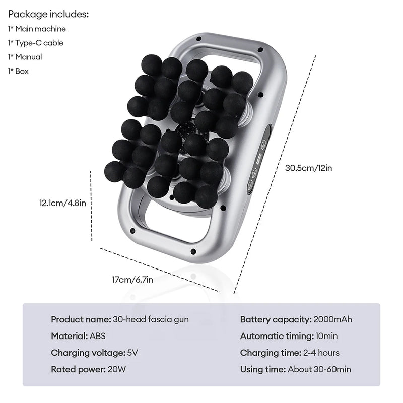 22-Head Fascia Gun High-Frequency Vibration Body Massage Gun Back and Waist Massager Massager Neck Shoulder Massager masajeador