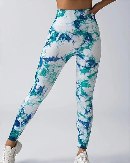 26 Colors Tie-dye High Elastic Yoga Leggings 2025 Women High Waist Fitness Outfits for Women Sports Gym Athletic Jogging Workout