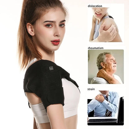 USB Electric Heating Amr Heated Shoulder Brace Wrap Shoulder Massage Support Belt Strap for Arm Shoulder Fitness Brace Keep Warm