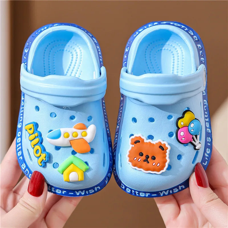 Summer Kids ShoesSandals Hole Children's Shoes Slippers Soft Anti-Skid Cartoon Design Hole Baby Shoes Sandy Beach For Boys Girls