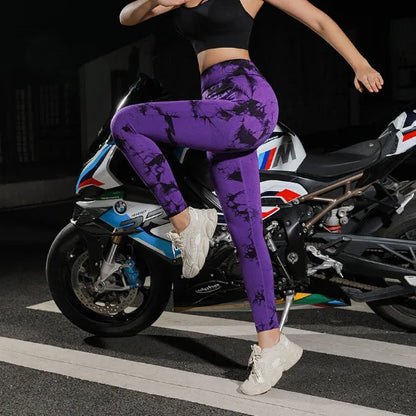 26 Colors Tie-dye High Elastic Yoga Leggings 2025 Women High Waist Fitness Outfits for Women Sports Gym Athletic Jogging Workout