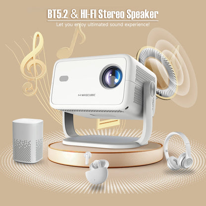 Magcubic 650ANSI L018 4K Native Portable Projector 1080P Auto Focus Keystone Correction Android 11 BT5.2 WIFI6 360° Home Cinema