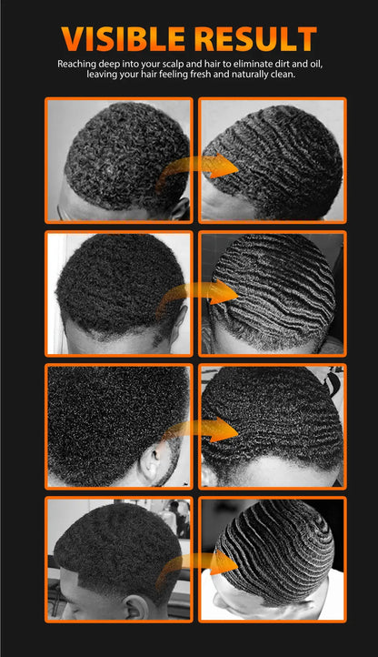 Deep Wave Control Pomade Shampoo Kit Biotin Prevent Hair Loss Edge Control Gel Sport Strong Hold Wave Hair Gel For African Men