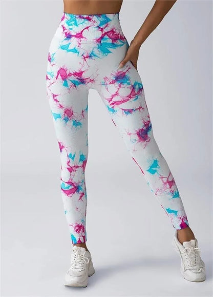26 Colors Tie-dye High Elastic Yoga Leggings 2025 Women High Waist Fitness Outfits for Women Sports Gym Athletic Jogging Workout