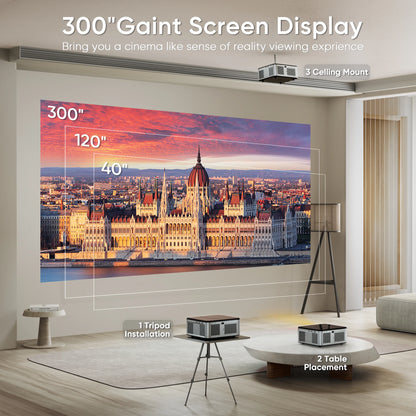 HORLAT Android 4K Projector 32G Beamer Full HD 1080P 8K Video Audio Home Theater Auto Focus Keystone 5G WiFi Portable Proyector