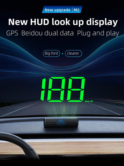 Car Head Up HD Display M2 GPS Speedometer Speed KMH Digital HUD Windshield Projector For All Cars Auto Electronics Accessories