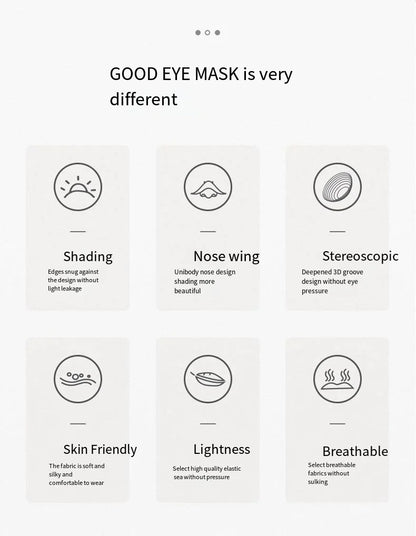 3D Sleep Mask Blindfold Sleeping Aid Eye Mask Soft Memory Foam Face Mask Eyeshade 99% Blockout Light Slaapmasker Eye Cover Patch