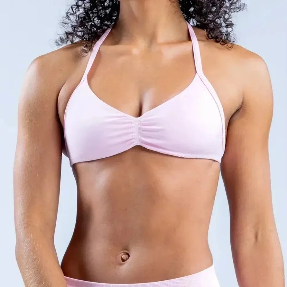 DLOGO Summer Women Sports Bra with Logo Sexy Exposed Suspender Chest Cushion Suspender Gym Sports Yoga Suspender, Bra