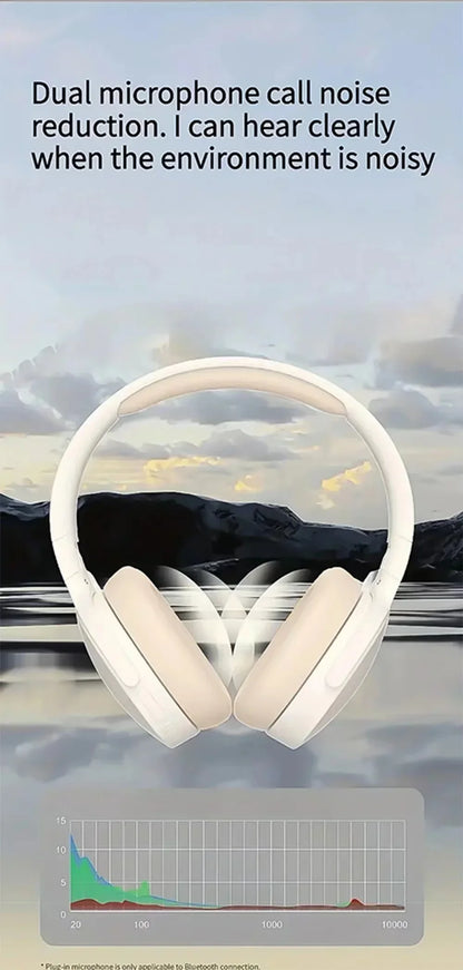 NEW Fashion Wireless Bluetooth Headphones Over Ear HIFI Stereo Headsets True Sports With Earphones TF/AUX Music Player with Mic