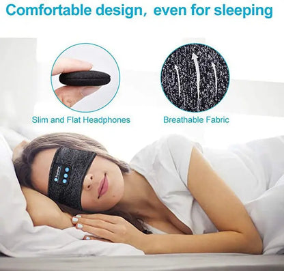 Bluetooth Sleeping Headphones Sports Headband Thin Soft Elastic Comfortable Wireless Music Earphones Eye Mask for Side Sleeper