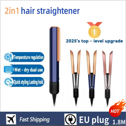2 in 1 hair straightener professional hair loss and hair dryer heating hair flat iron negative ion iron long styling tool