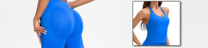 NCLAGEN Impact Strappy Bra Gym Top Women High Support Impact Thin Strap Halter Sports Seamless Bras Scrunch Workout Yoga Tank