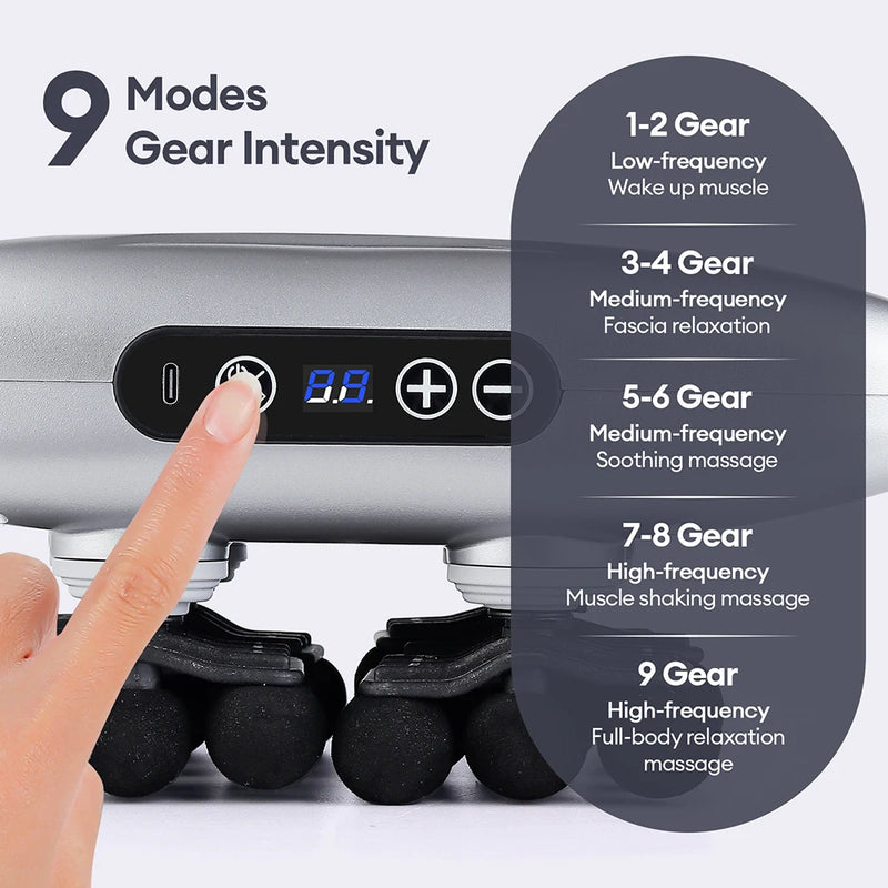 22-Head Fascia Gun High-Frequency Vibration Body Massage Gun Back and Waist Massager Massager Neck Shoulder Massager masajeador