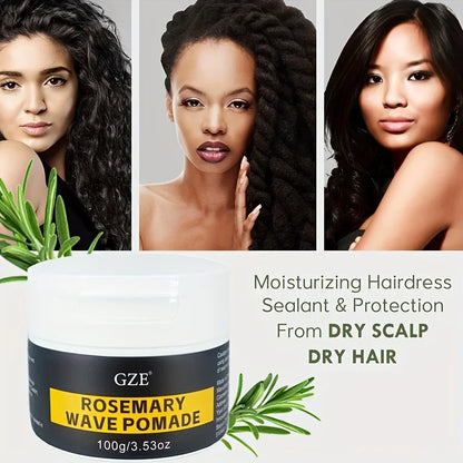 GZE ROSEMARY WAVE POMADE DEEP WAVES POMADE- Water-Based Hair Cream for 360 Wave Training and Wolfing - Styling, Strong Hold