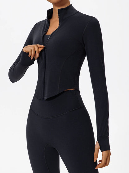 Hearuisavy Ultra-Soft Fabrics Casual Tight Sports Jackets Women Zipper Yoga Clothes Female Quick-Dry Long Sleeve Sportswear