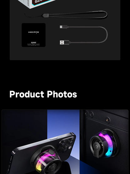 Edifier Portable Bluetooth Speaker HECATE G200 RGB Lighting Magnetic Speaker BT5.3 Mini Sound Box 7 Hours Playback Phone Holder