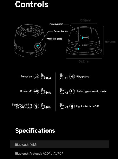 Edifier Portable Bluetooth Speaker HECATE G200 RGB Lighting Magnetic Speaker BT5.3 Mini Sound Box 7 Hours Playback Phone Holder