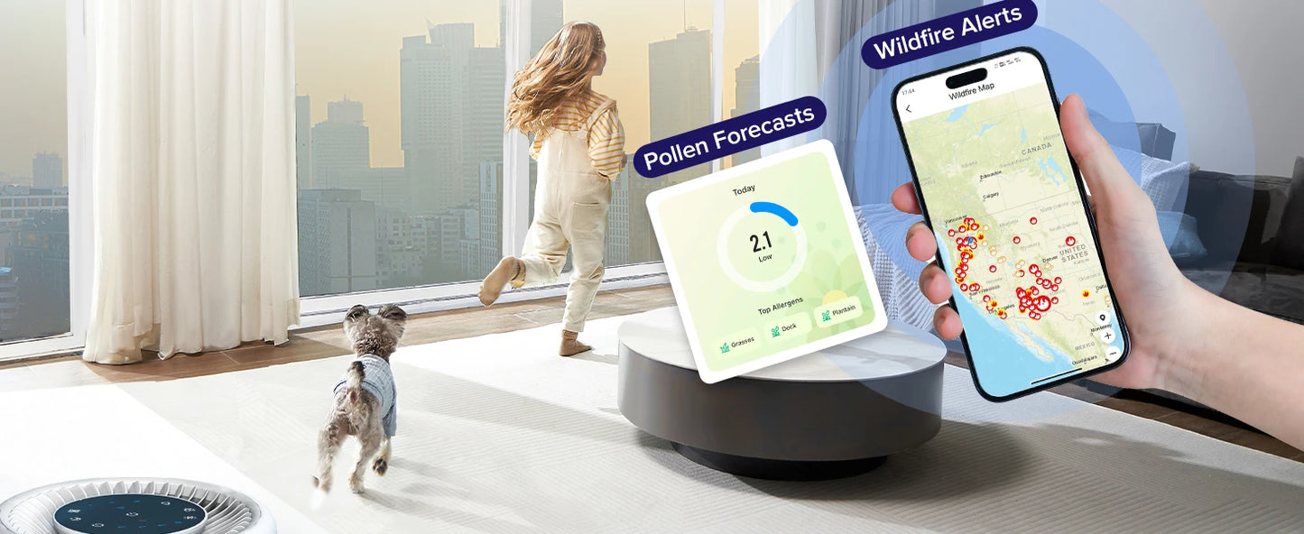 Home Bedroom Air Purifier, Smart WiFi Alexa Control, Coverage up to 916 Square Feet, 3-in-1 Filter, 24dB Quiet Bedroom