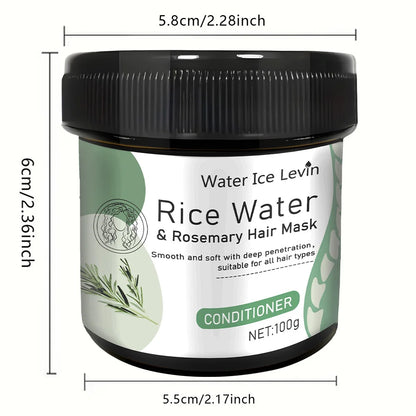 Rice Water Hair Mask Repair Damage Frizzy Treatment Scalp Hair Root Shiny Balm Straighten Soft Hair Care