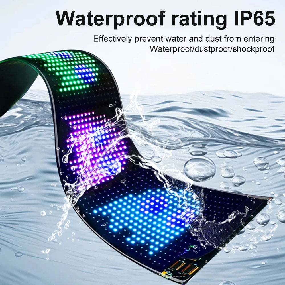 Car Devil's Eye LED Matrix Pixel Panel APP Remote Control Scrolling Message Board DIY Programmable Flexible LED Display