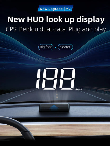 Car Head Up HD Display M2 GPS Speedometer Speed KMH Digital HUD Windshield Projector For All Cars Auto Electronics Accessories