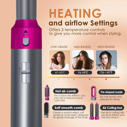 New 5 in 1 Hair Dryer Hot Comb Set Professional Curling Iron Hair Straightener Styling Tool For Airwrap Hair Dryer 2025