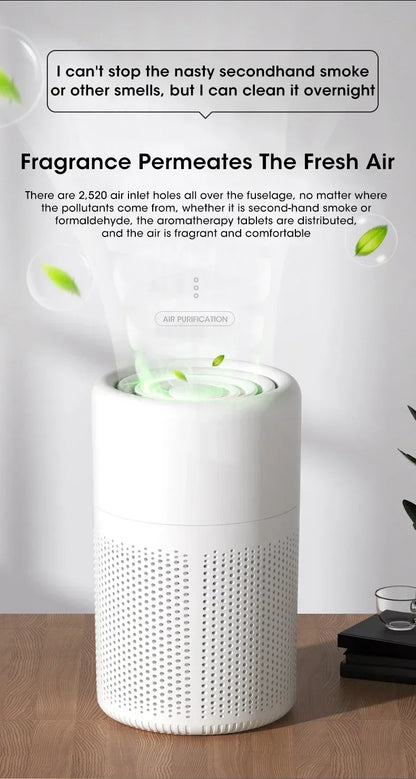 Air Purifier Smoke Odor Negative Ion Generator Household HEPA Air Purifier Efficient Purifying Air Formaldehyde for Car and Room