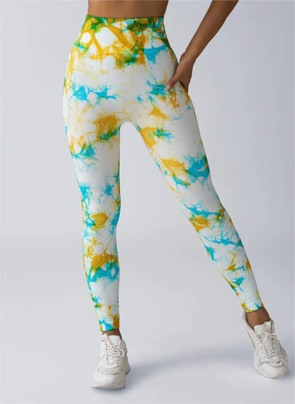 26 Colors Tie-dye High Elastic Yoga Leggings 2025 Women High Waist Fitness Outfits for Women Sports Gym Athletic Jogging Workout
