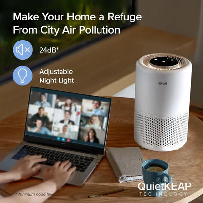 Home Bedroom Air Purifier, Smart WiFi Alexa Control, Coverage up to 916 Square Feet, 3-in-1 Filter, 24dB Quiet Bedroom