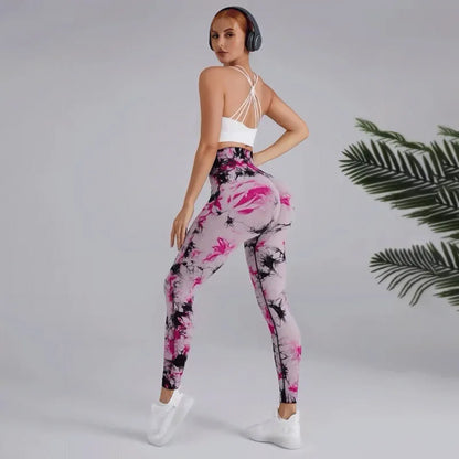 26 Colors Tie-dye High Elastic Yoga Leggings 2025 Women High Waist Fitness Outfits for Women Sports Gym Athletic Jogging Workout