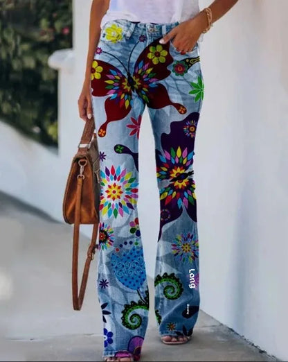 2025 New Plus Size Women's Casual Trousers Thin Style Jeans Women's Fashionable Elegant Design