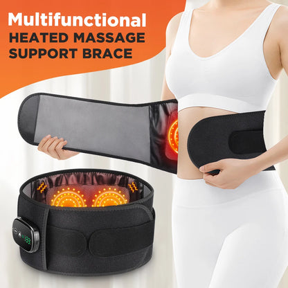 Rechargeable Heated Waist Massager 100 LEDs Red Light Decompression Lumbar Support Belt Blood Circulation Disc Herniation Relief