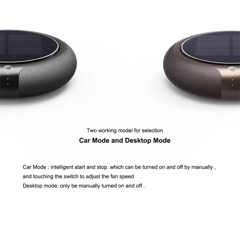 Solar Car Air Purifie HEPA Filter Portable Air fresher 360° Global Purification Vehicle Home Desk Wireless Electric Product