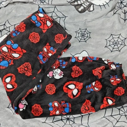 Spider Man Pajama Spring and Summer Korean Edition Couple Pants Spiderman Trousers Print Children Home Casual Long Sleep Pants