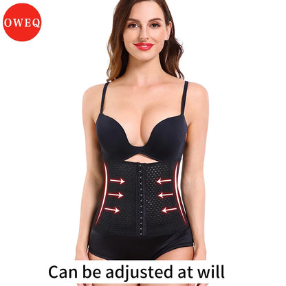 OWEQ Women Waist Slim Body Shaper Waist Trainer Binders Abdominal Band Breathable Puerperal Waist Corset Abdominal Body Shaper
