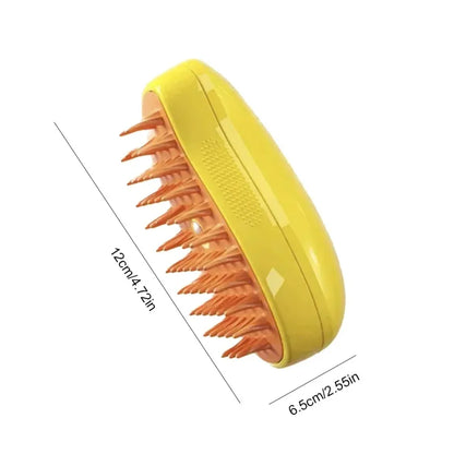 USB Rechargeable 3-in-1 Pet Grooming Brush with Steam Spray & Massage, Anti-Flying Hair Electric Bath Brush for Dog Cat Shedding