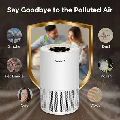 Purifiers for Home Large Rooms up to 1200ft², H13 True HEPA Purifier for Bedroom Pets with Fragrance Sponge, Timer