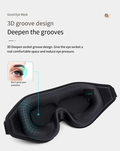 3D Sleep Mask Blindfold Sleeping Aid Eye Mask Soft Memory Foam Face Mask Eyeshade 99% Blockout Light Slaapmasker Eye Cover Patch