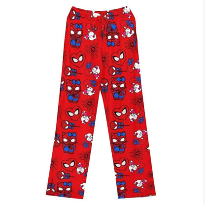Spider Man Pajama Spring and Summer Korean Edition Couple Pants Spiderman Trousers Print Children Home Casual Long Sleep Pants